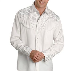 SCULLY WHITE EMBROIDERED WESTERN GUNFIGHTER Shirt